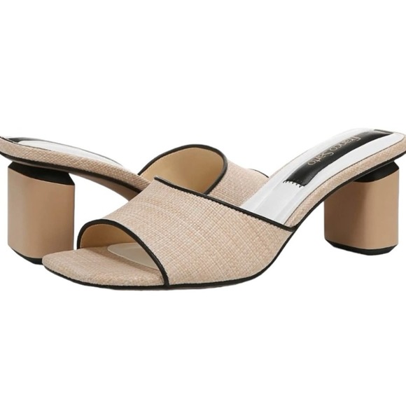 FRANCO SARTO NWOB Women's Linley Slide Sandal Heel Tan Size 6 Raffia - Picture 12 of 13